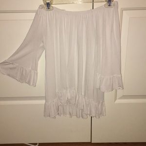 Off the shoulder long sleeve top